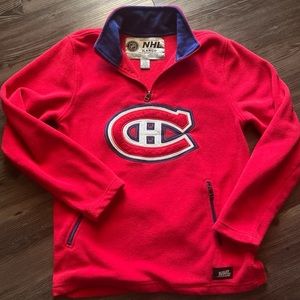 Vintage NHL Montreal Canadiens Fleece Quarter Zip by ILANCO (Size Medium)